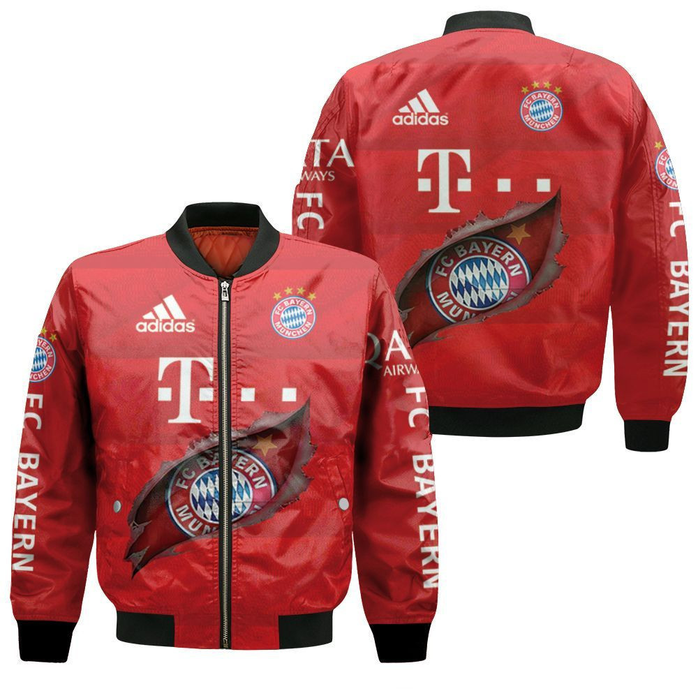 Bayern Munich Red Scratch Bomber Jacket | Streetwear Jacket for Men & Women | Fan Gift