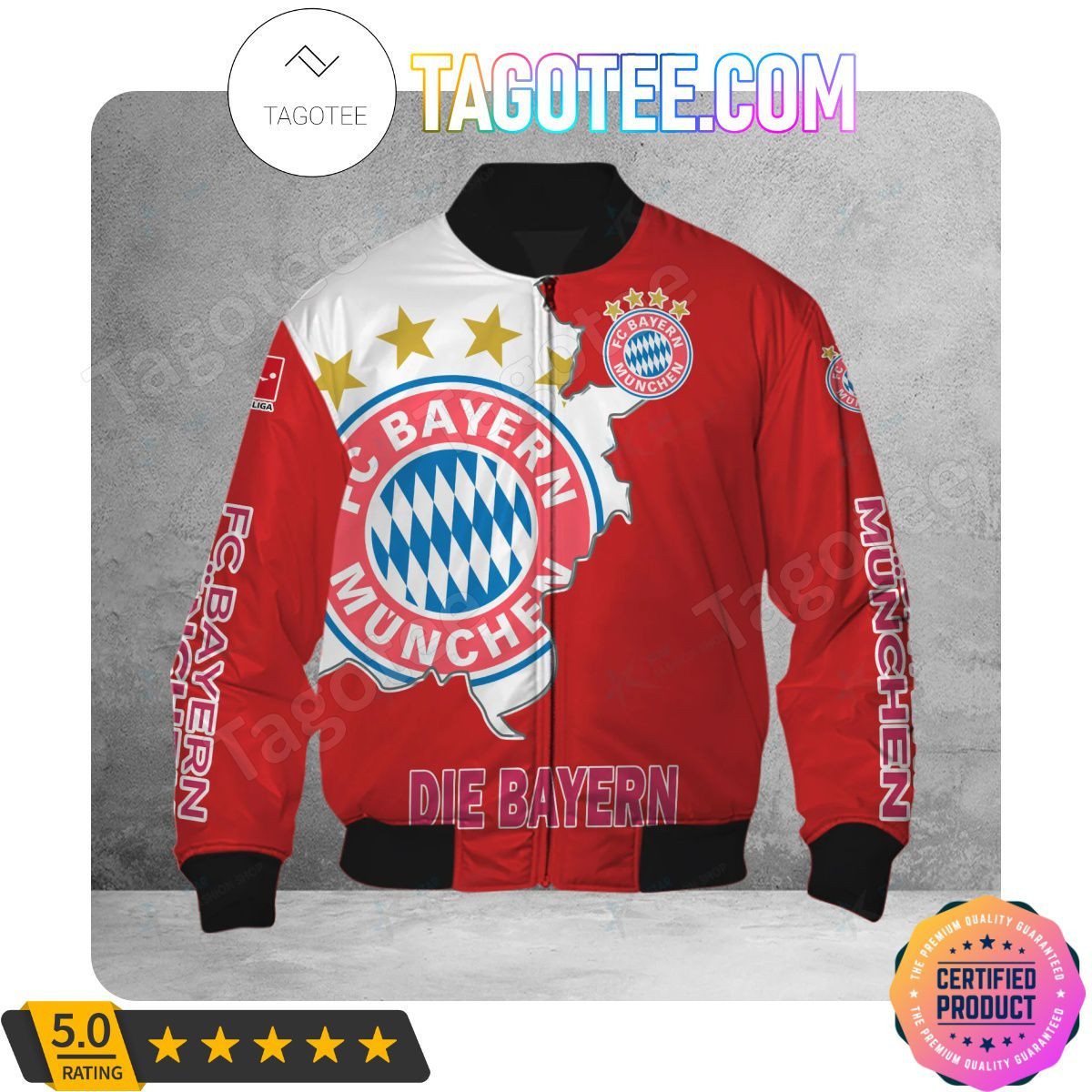 Bayern Munich Red White Scratch Verstehen Bomber Jacket | Streetwear Jacket for Men & Women | Fan Gift