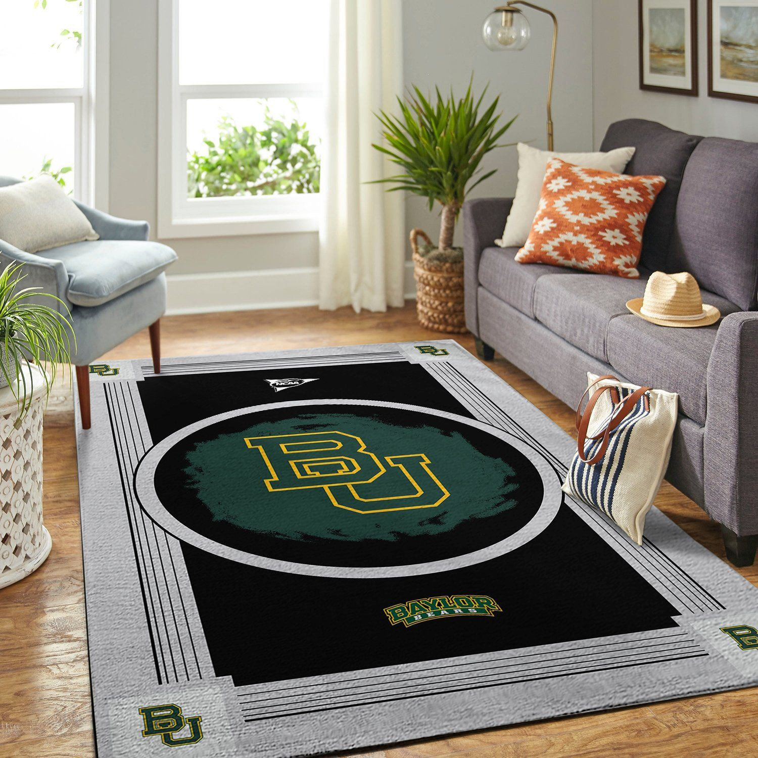Baylor Bears Team Logo Nice Gift Rectangle Area Rug – Full Print Carpet For Living Room & Bedroom Home Decor