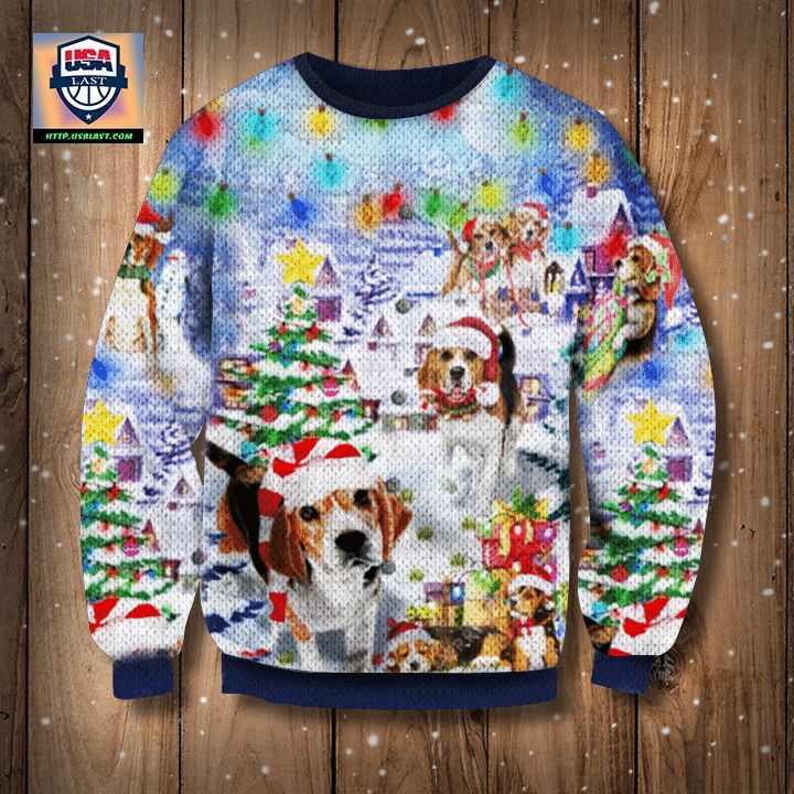 Beagle Snow Tree Christmas Sweater Cute Dog Ugly Christmas Sweater Xmas Gift For Him Her
