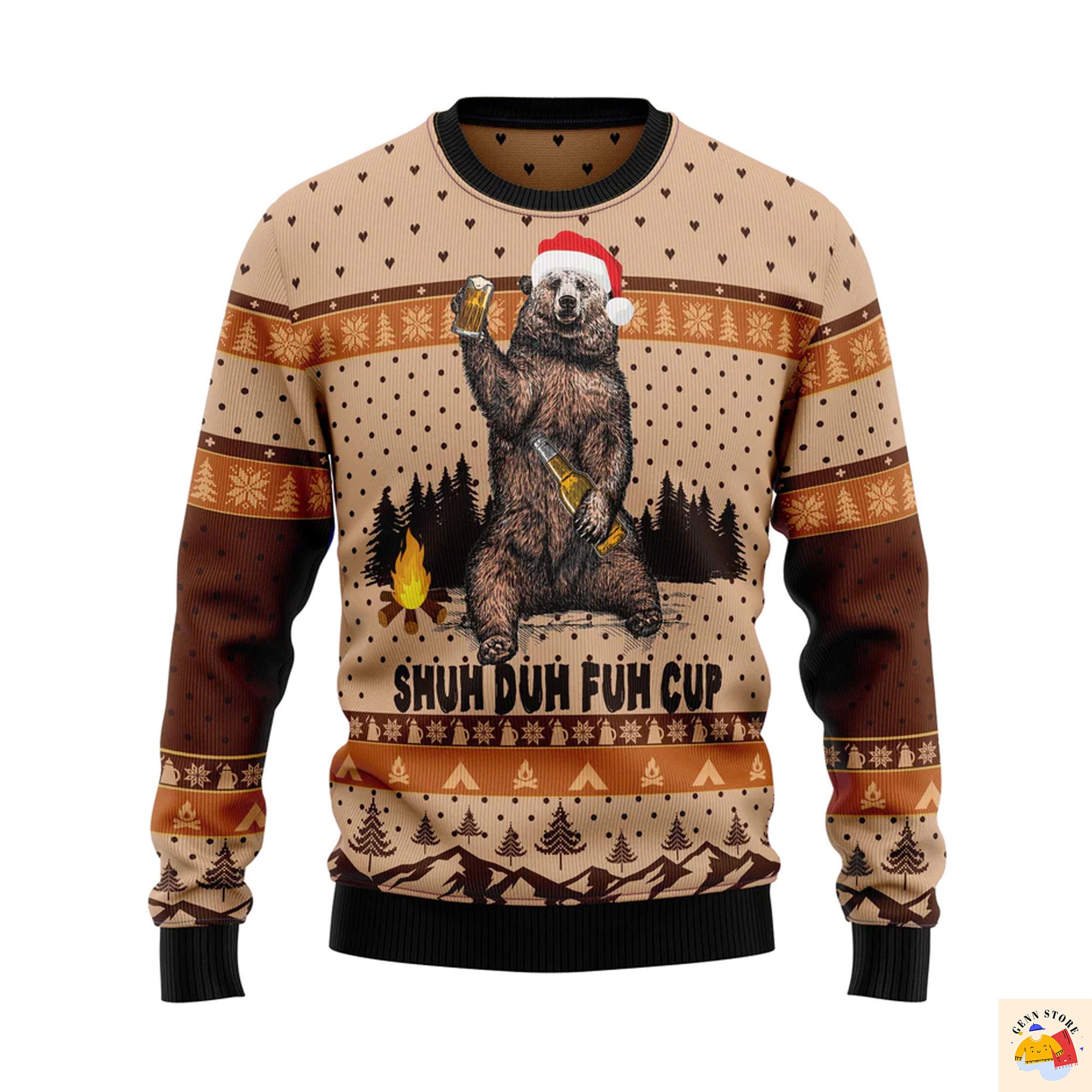 Bear Camping Ugly Christmas Sweater