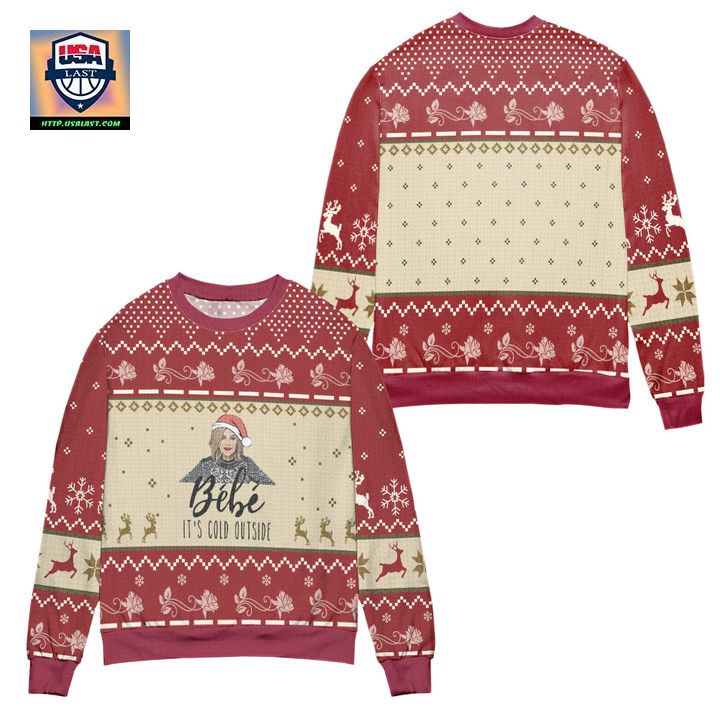 Bebe Its Cold Outside Schitts Creek Reindeer Snowflake Pattern Ugly Christmas Sweater Red