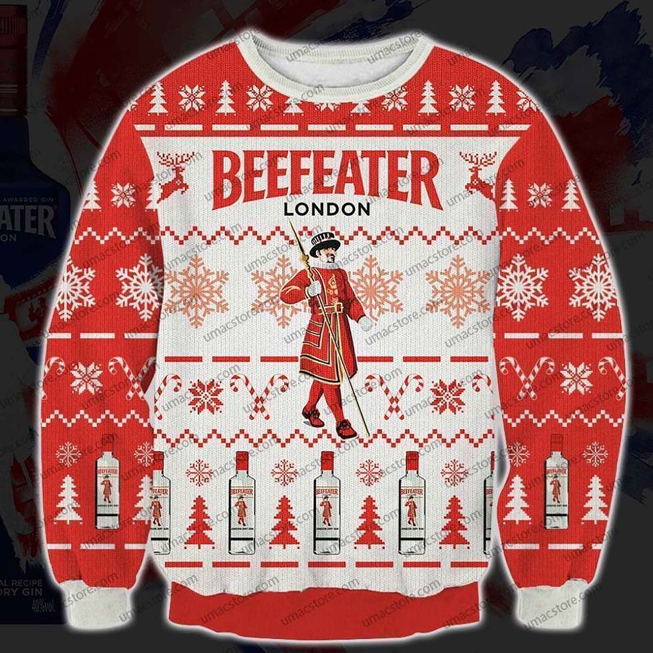Beefeater London Whiskey Ugly Christmas Sweater
