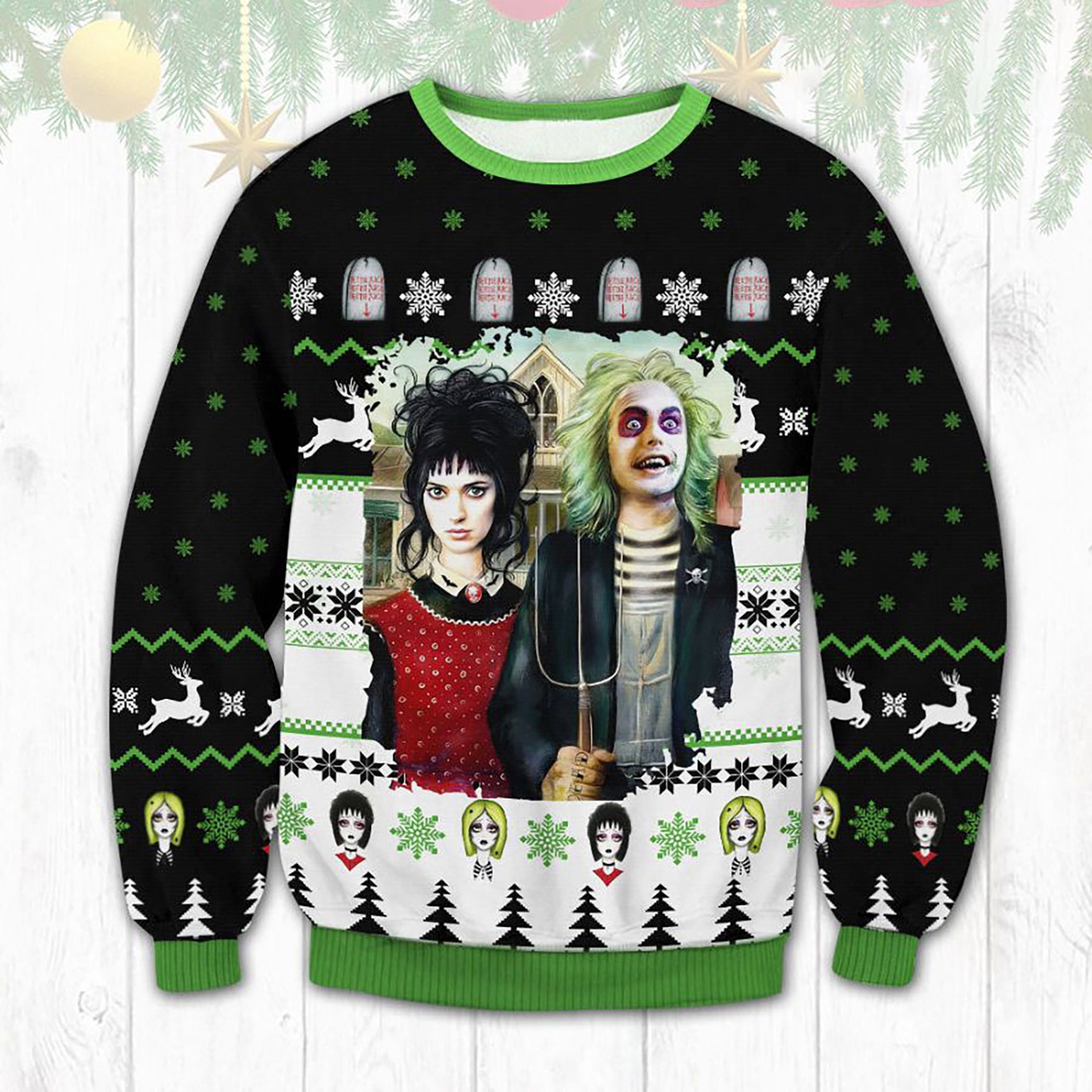 Beetlejuice Ugly Christmas Sweater