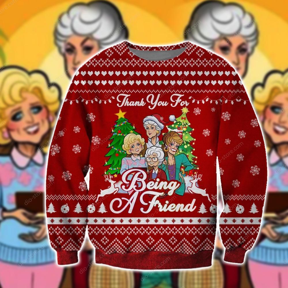 Being A Friend Knitting Pattern 3D Print Ugly Christmas Sweater