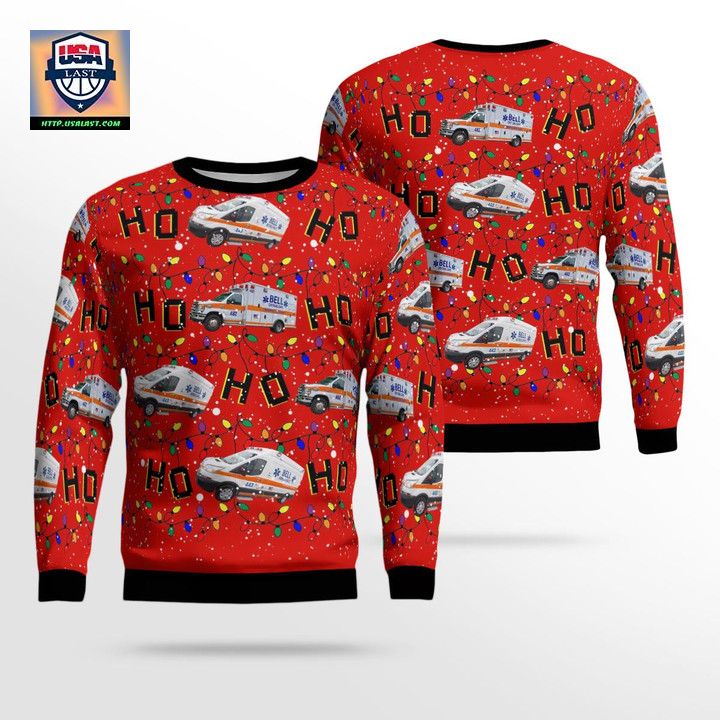 Bell Ambulance Milwaukee Wisconsin Christmas Sweater 3D