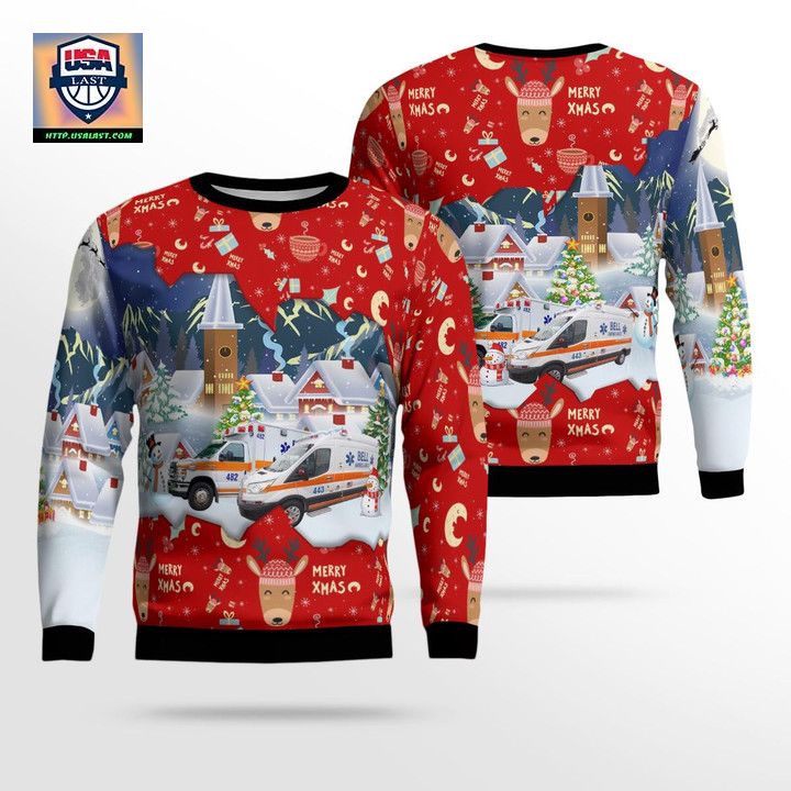 Bell Ambulance Milwaukee Wisconsin Christmas Sweater 3D Y011
