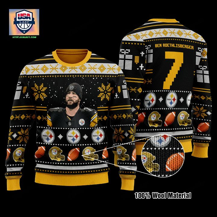 Ben Roethlisberger 7 Pittsburgh Steelers Nfl Christmas Sweater