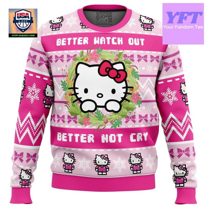 Better Watch Out Disney Hello Kitty 3d Ugly Christmas Sweater