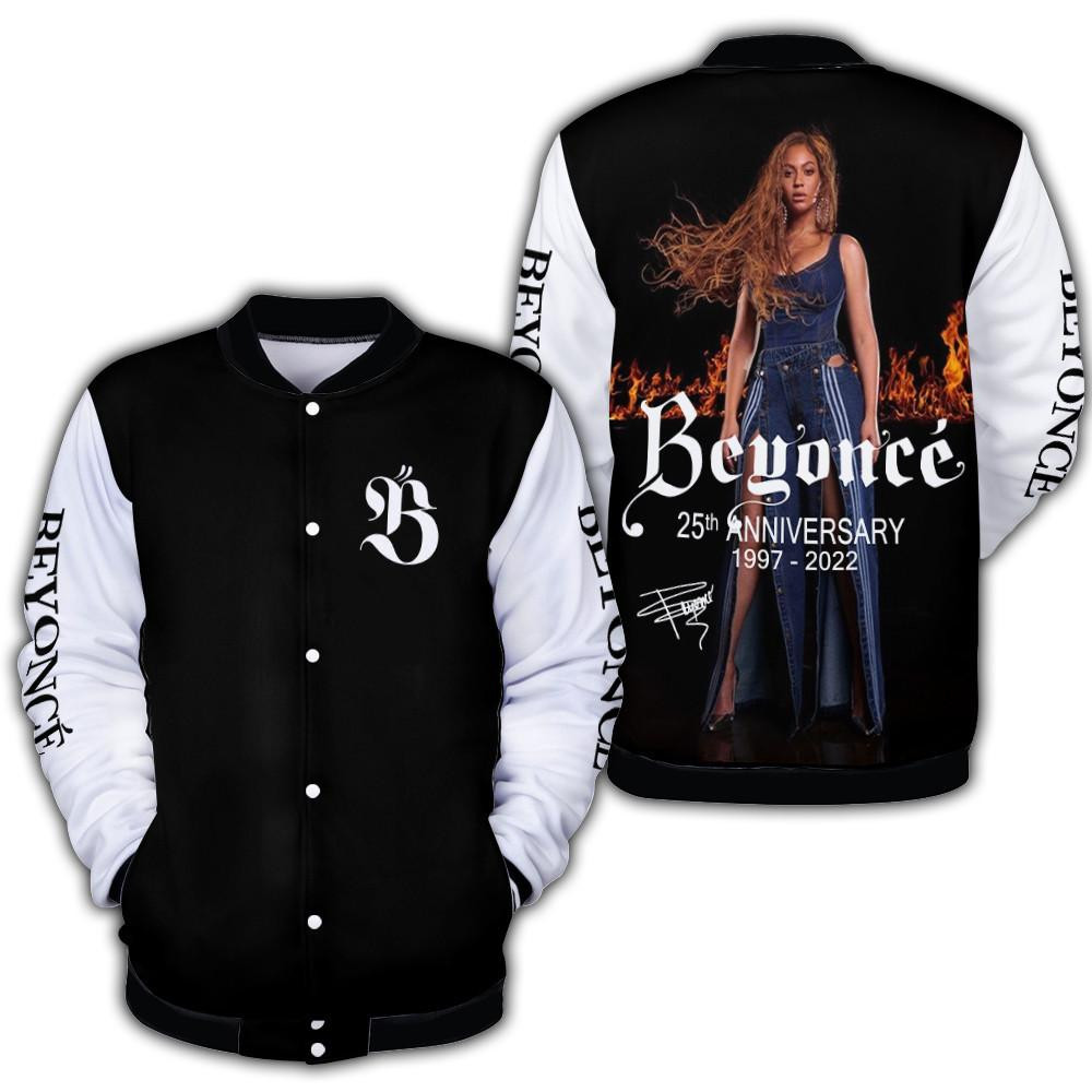 BeyoncÃ© 25th Anniversary Signature Baseball Jacket for Men & Women | Music Fan Gift