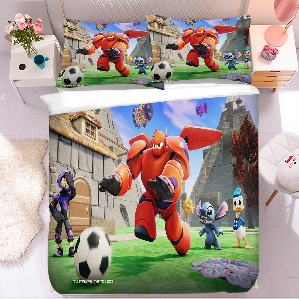 Big Hero 6 Baymax Duvet Cover Quilt Cover Pillowcase Bedding Set Bed Linen Home Bedroom Decor