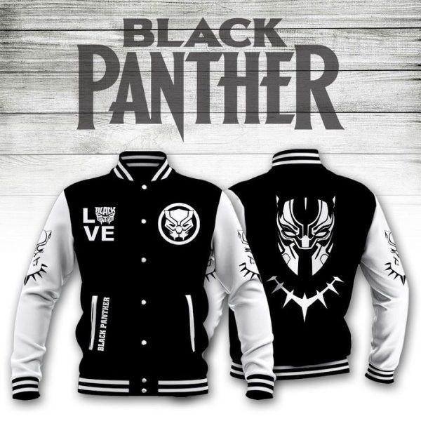 Black Panther Marvel Comics, Love Black Panther Baseball Jacket Fashion Baseball Jacket for Men & Women | Superhero Fan Gift