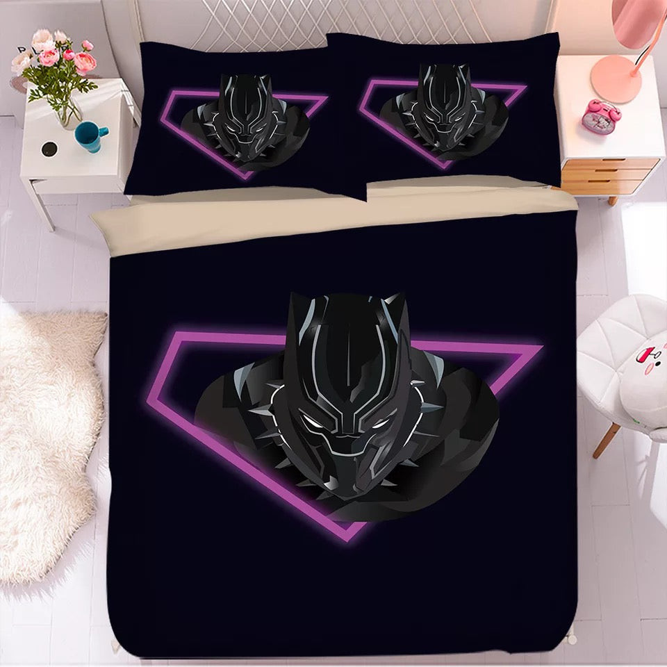 Black Panther T'Challa Chadwick Boseman Duvet Cover Quilt Cover Pillowcase Bedding Set Bed Linen Home Bedroom Decor