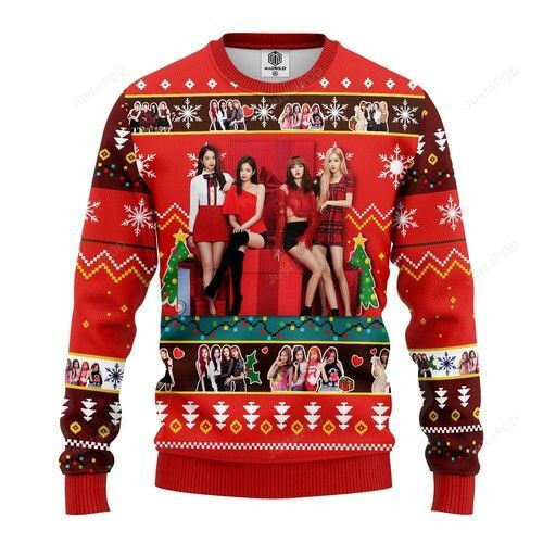 Black Pink Ugly Christmas Sweater,