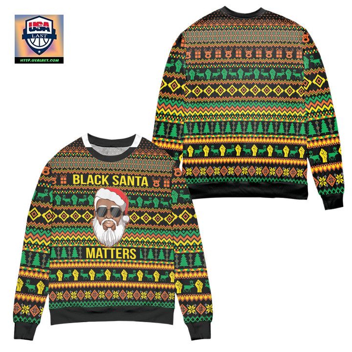 Black Santa Matters Ugly Christmas Sweater