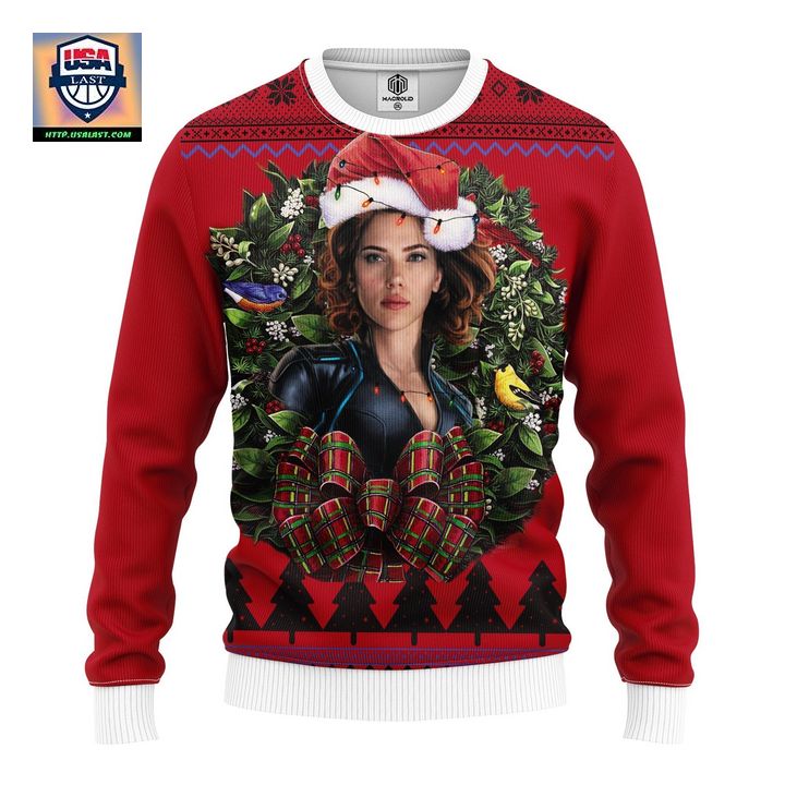 Black Widow Marvel Ugly Christmas Sweater Thanksgiving Gift