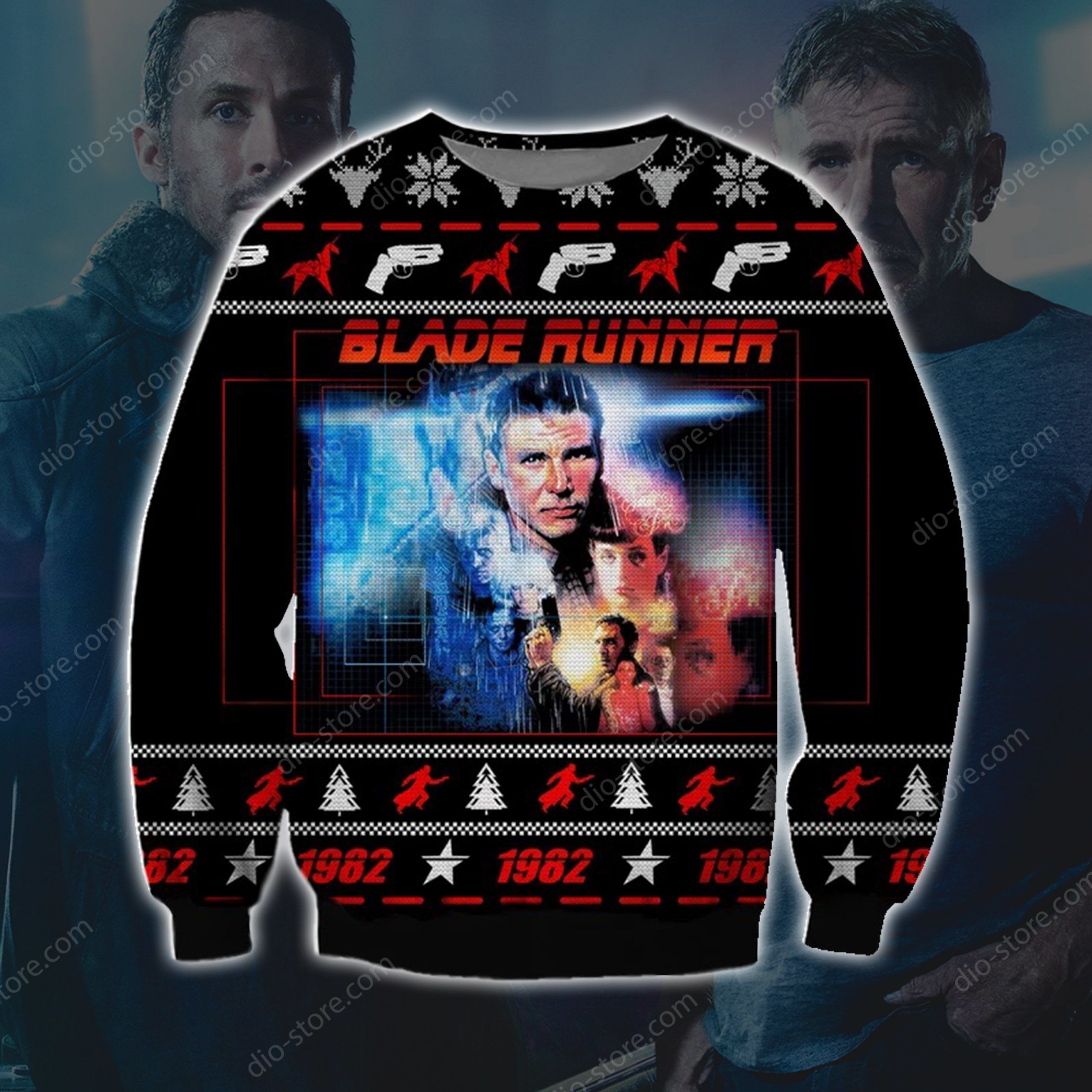 Blade Runner Knitting Pattern 3D Print Ugly Christmas Sweater