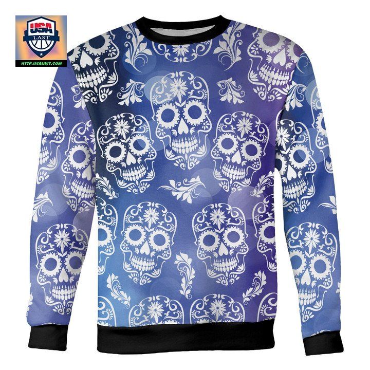 Blue And Purple Sugar Skull Sweater