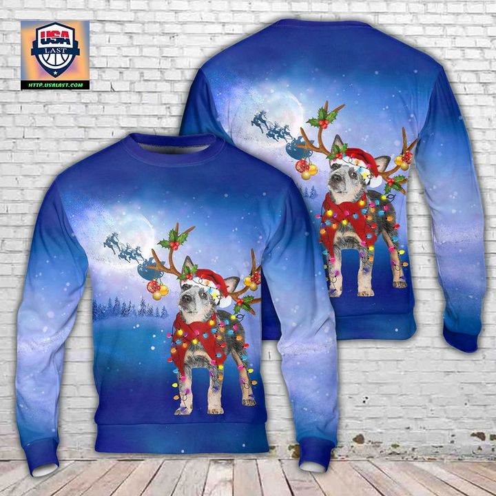 Blue Heeler Christmas AOP Sweater