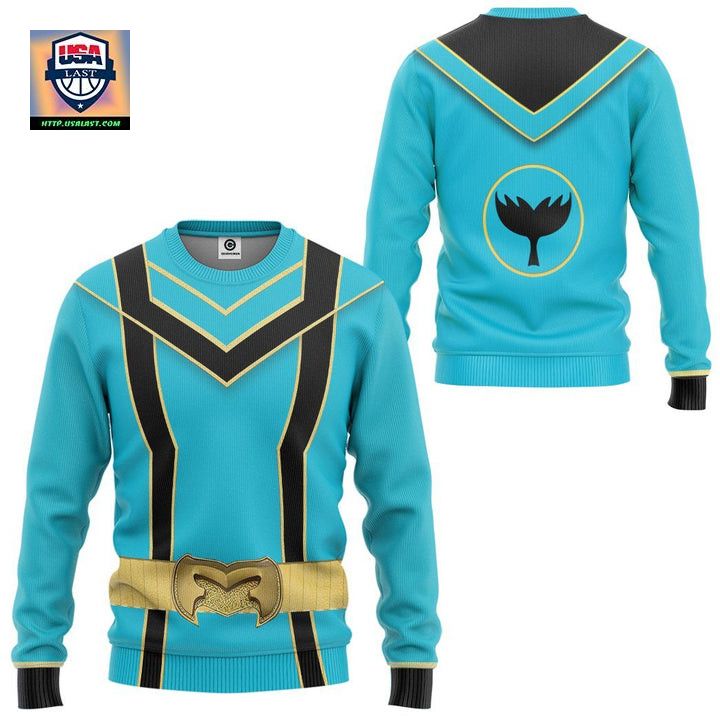 Blue Power Rangers Mystic Force Costume Ugly Christmas Sweater