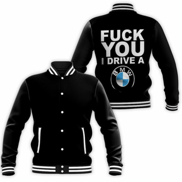 BMW Auto Logo â€œI Drive A BMWâ€ Baseball Jacket for Men & Women | Vehicle Brand Fan Gift