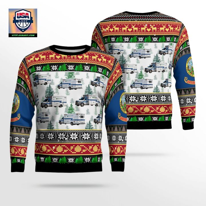 Boise Idaho Ada County EMS Christmas Sweater 3D