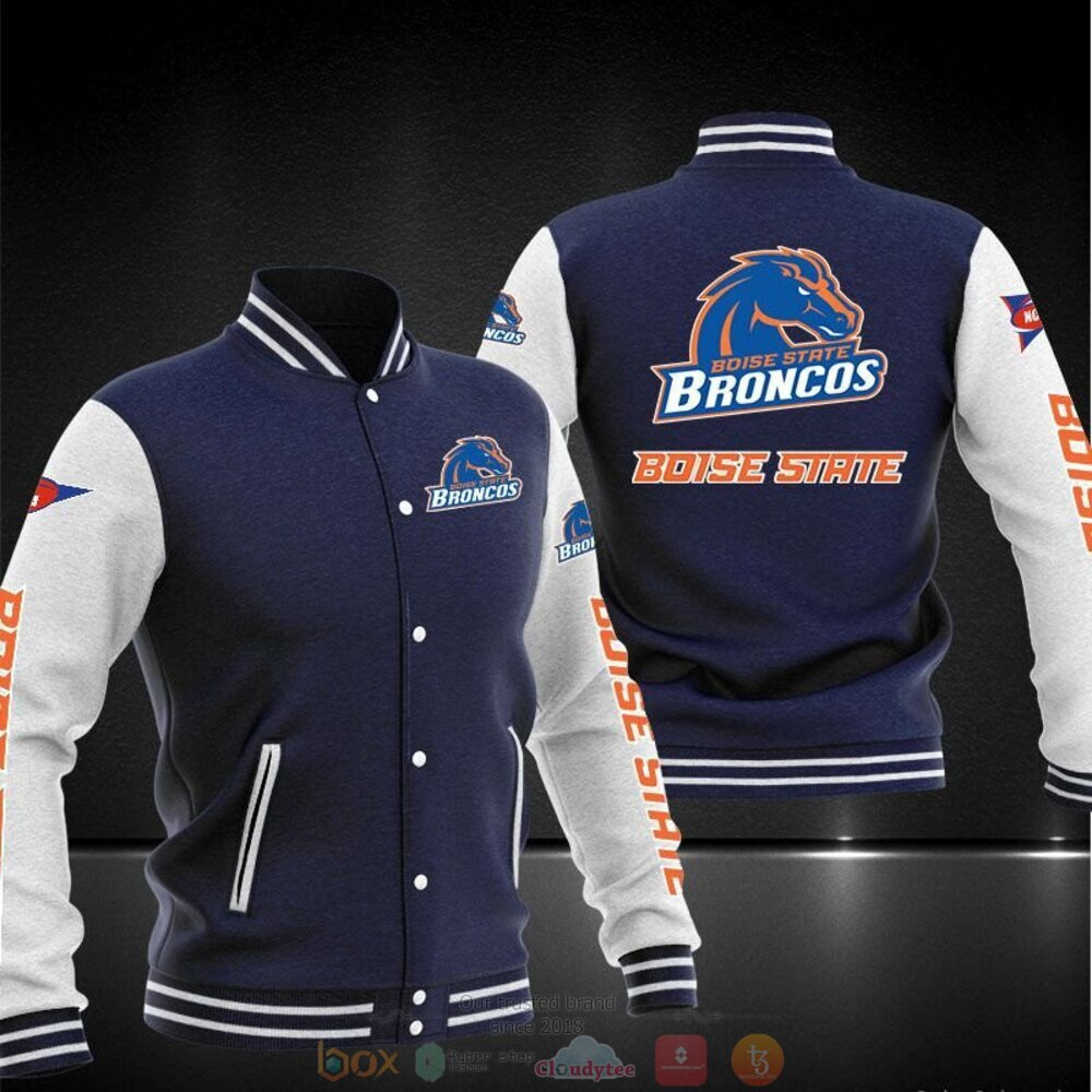 Boise State Broncos Navy Varsity Baseball Jacket for Men & Women | NCAA Team Fan Gift