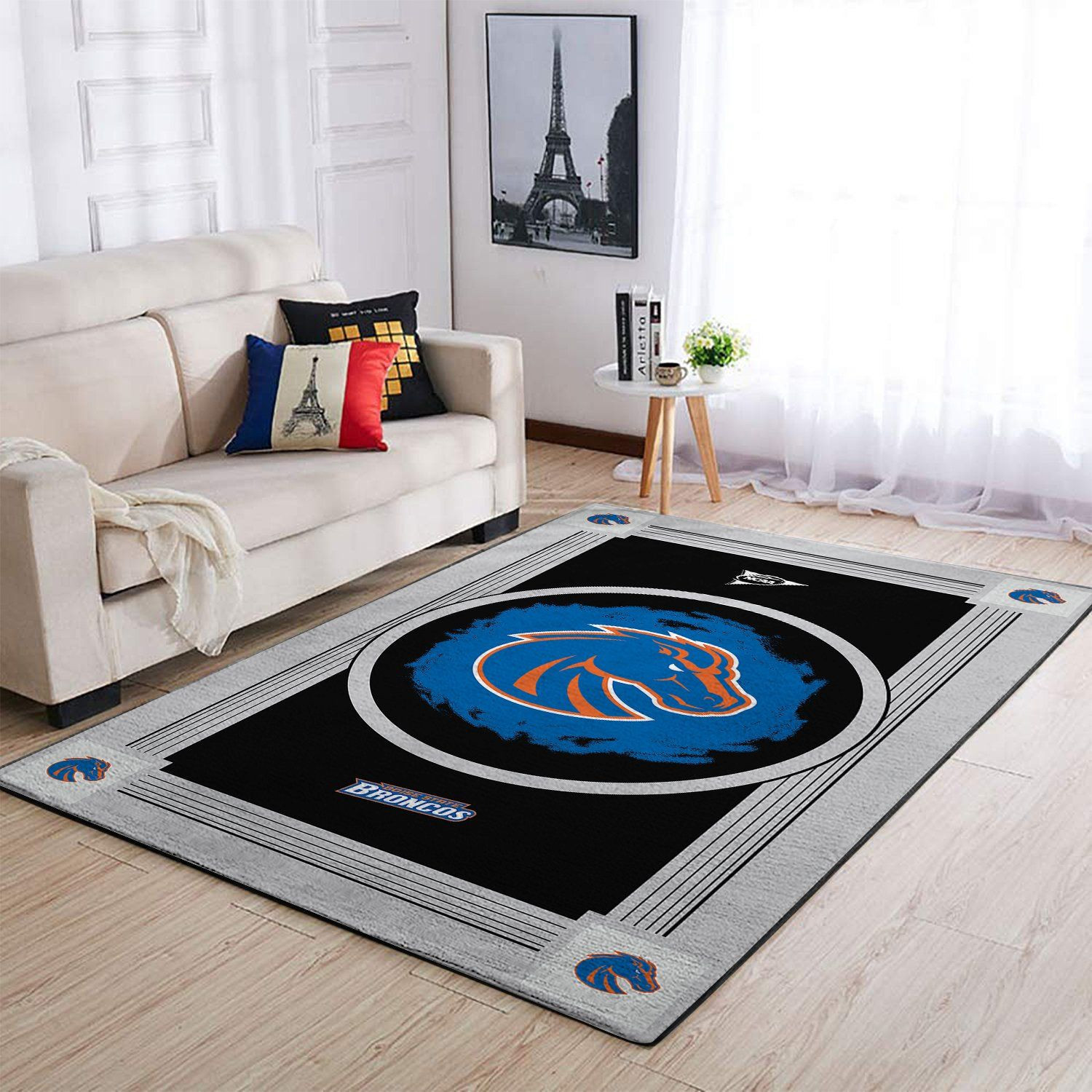 Boise State Broncos Team Logo Nice Gift Rectangle Area Rug – Full Print Carpet For Living Room & Bedroom Home Decor