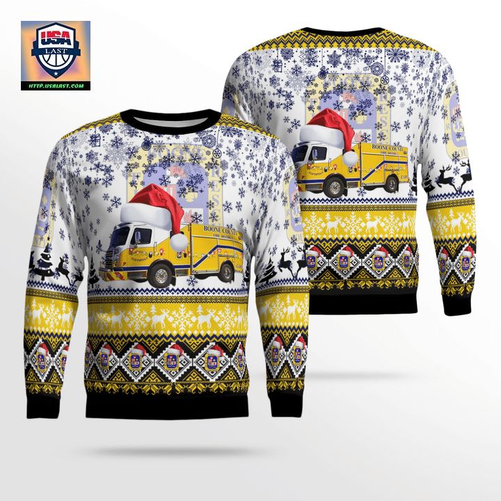 Boone County Fire Protection District Christmas AOP Sweater