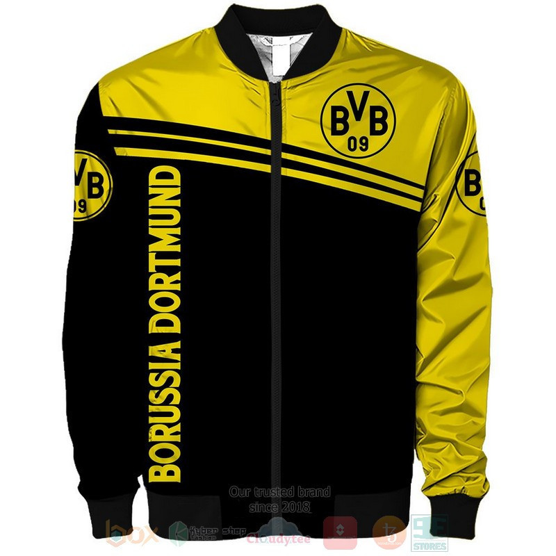 Borussia Dortmund Black Yellow Bomber Jacket | Streetwear Jacket for Men & Women | Fan Gift