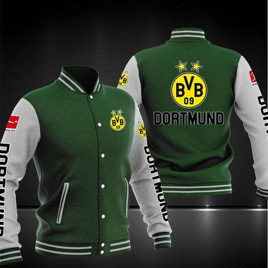 Borussia Dortmund Varsity Baseball Jacket for Men & Women | Soccer Team Fan Gift