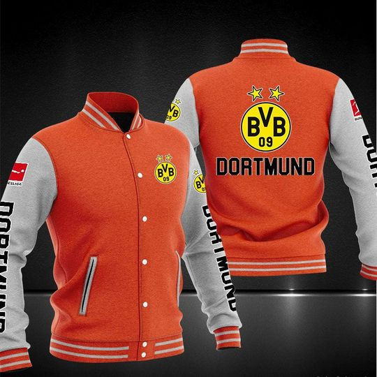 Borussia Dortmund Varsity Baseball Jacket for Men & Women | Soccer Team Fan Gift