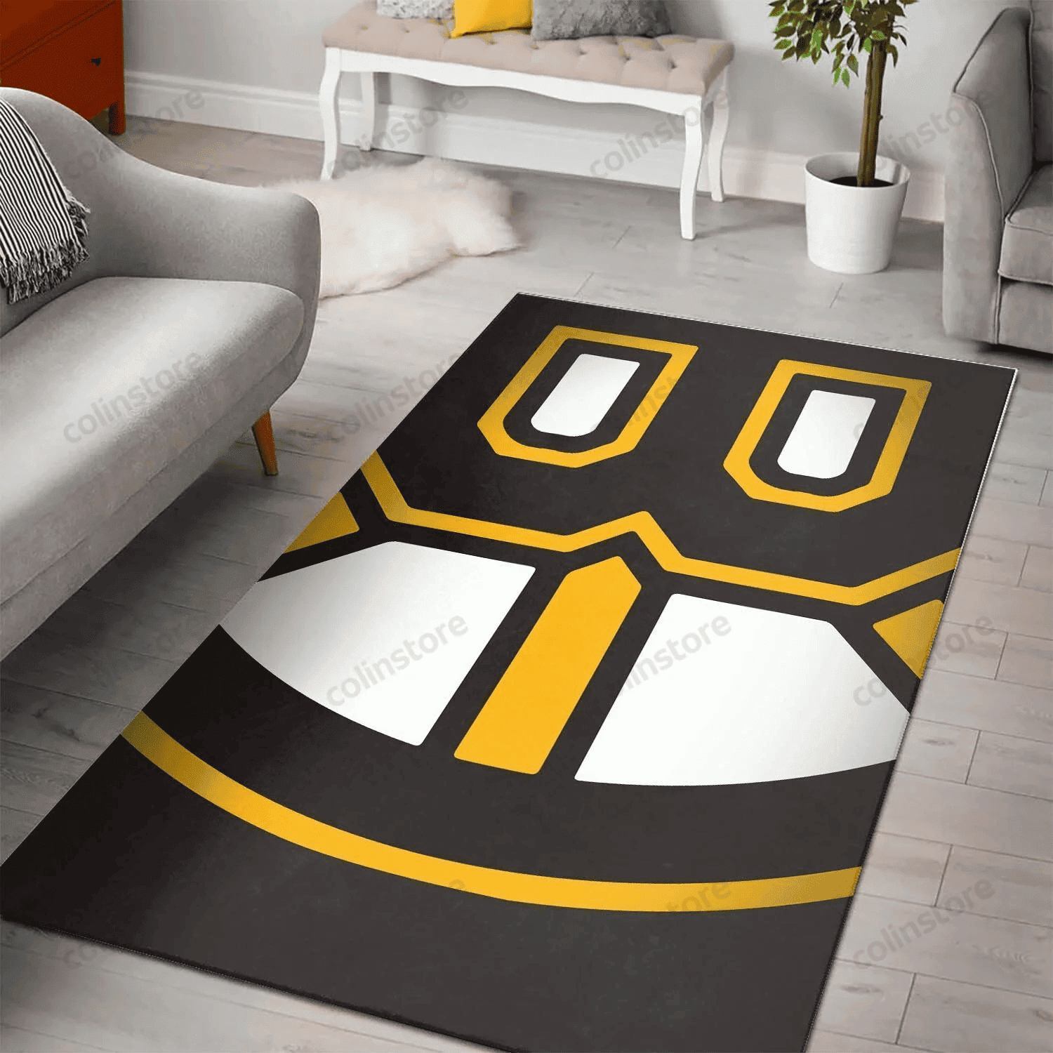 Boston Bruins 3D Rectangle Area Rug – Full Print Carpet For Living Room & Bedroom Home Decor