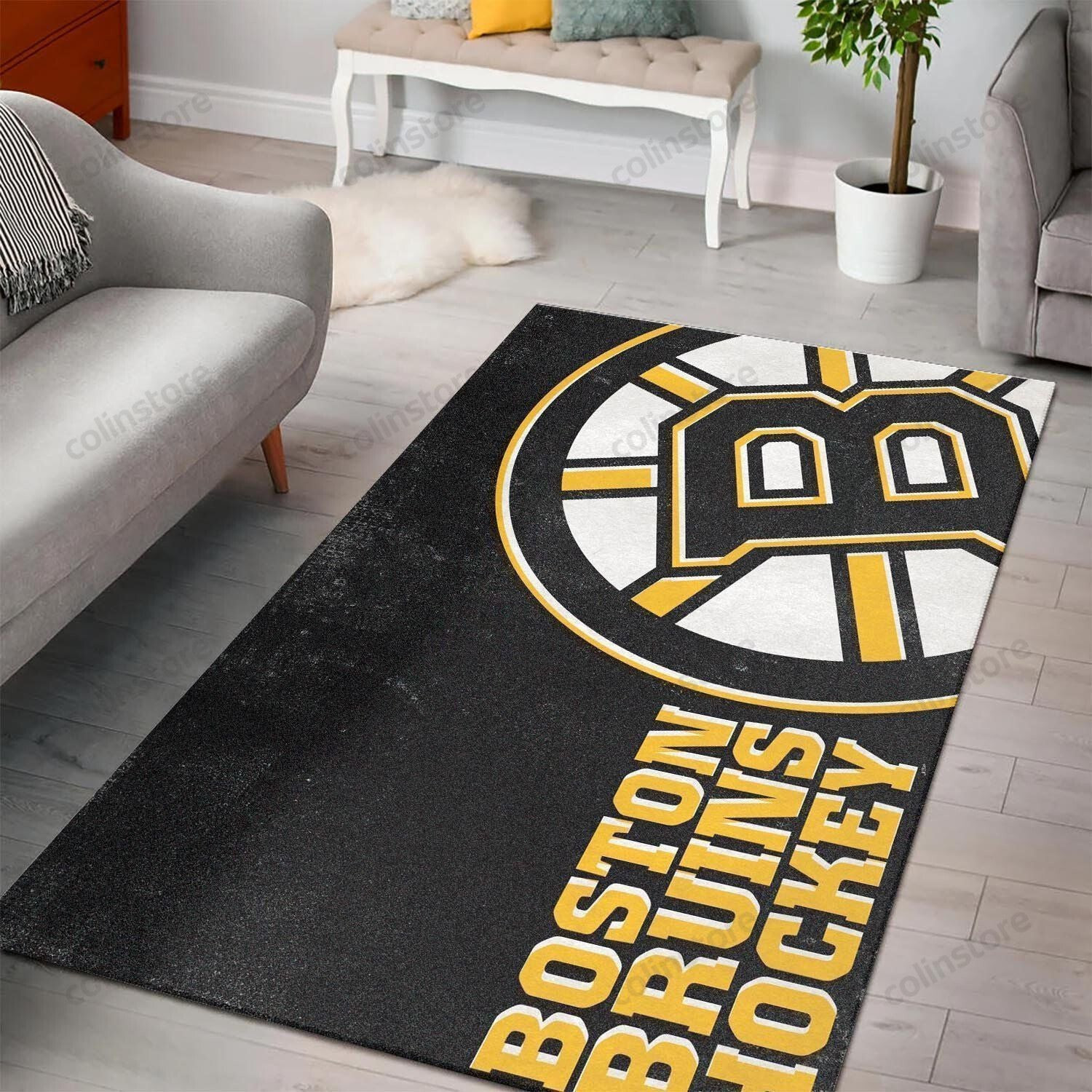 Boston Bruins 3D Rectangle Area Rug – Full Print Carpet For Living Room & Bedroom Home Decor