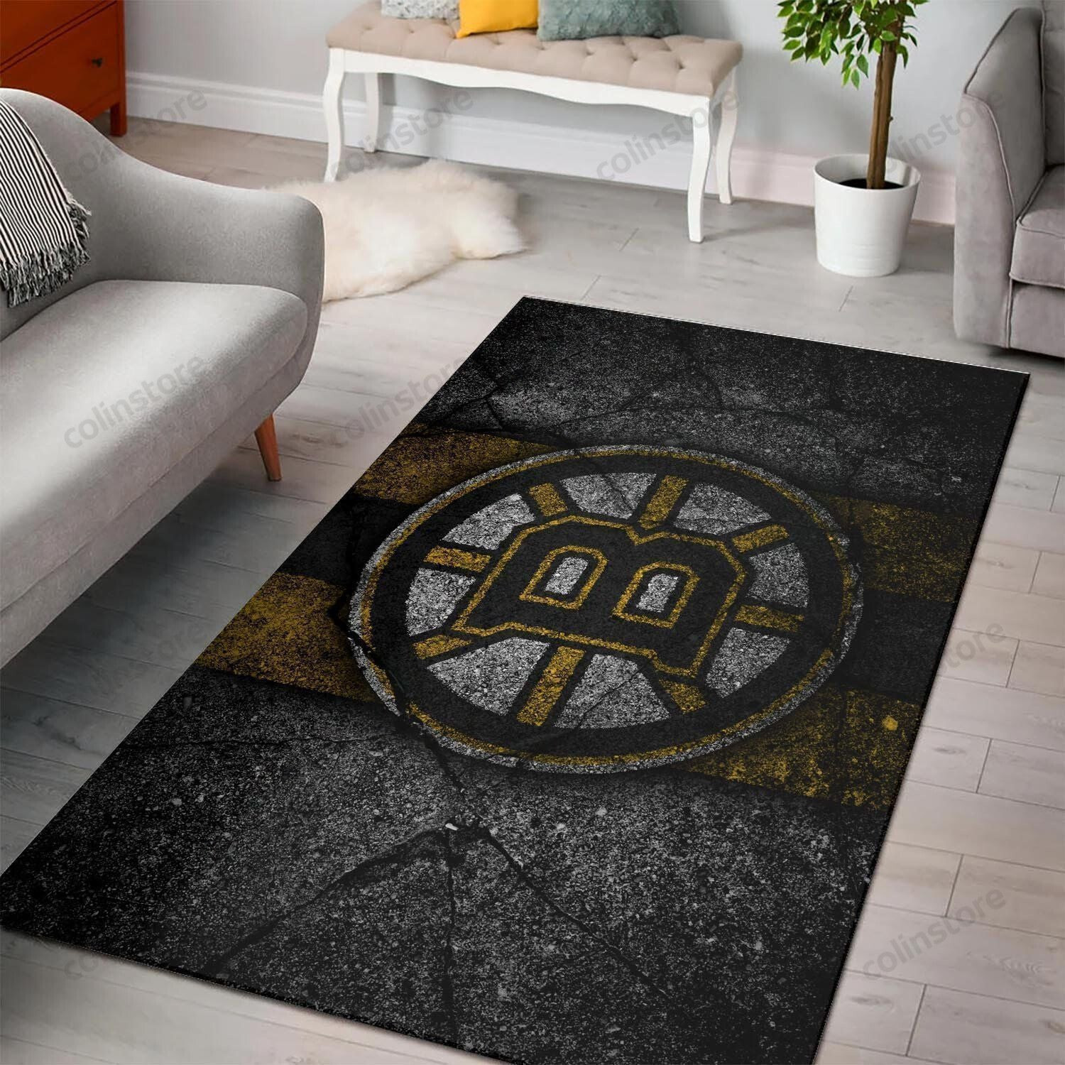 Boston Bruins 3D Rectangle Area Rug – Full Print Carpet For Living Room & Bedroom Home Decor