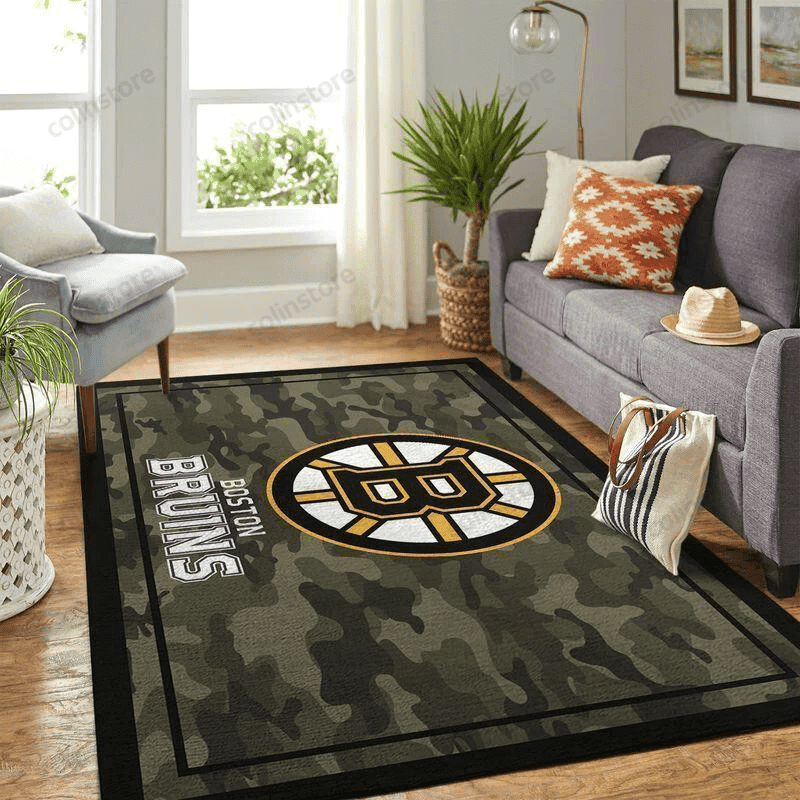 Boston Bruins 3D Rectangle Area Rug – Full Print Carpet For Living Room & Bedroom Home Decor