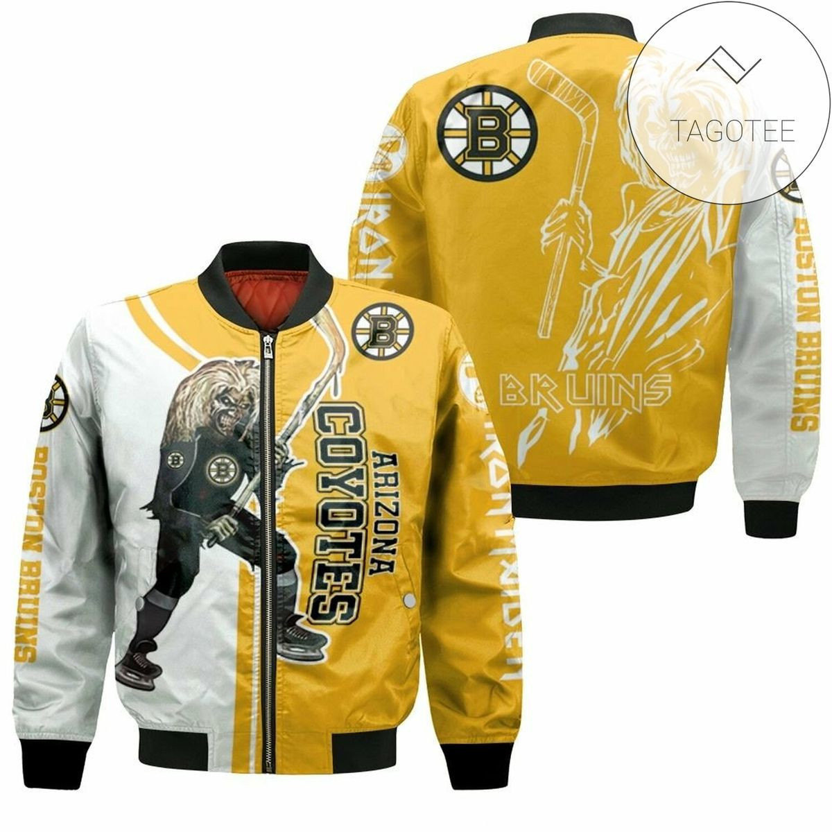 Boston Bruins Bomber Jacket | NHL Team Jacket for Men & Women | Hockey Fan Gift