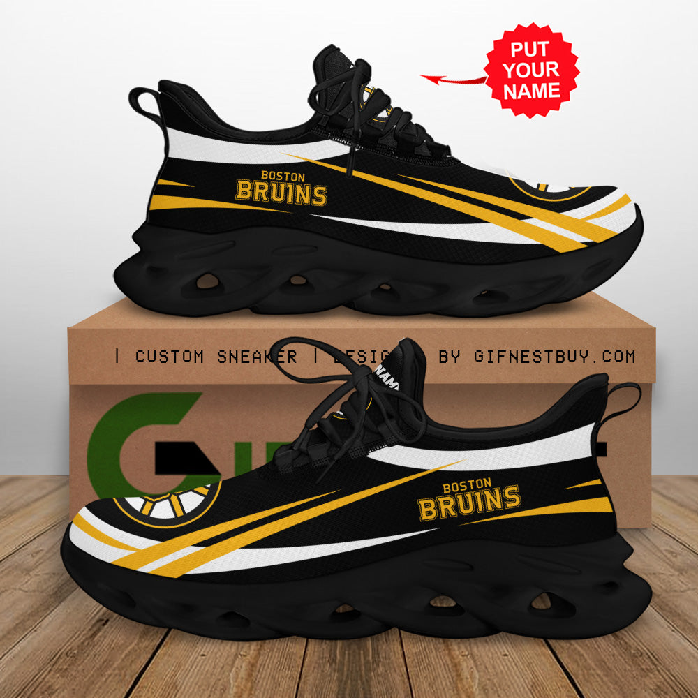 Boston Bruins Max Soul Shoes Sneakers for Men And Women – NHL Hockey Fan Shoes, Team Sneakers