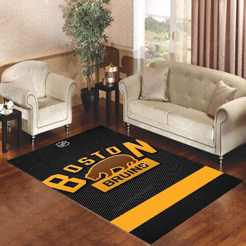 Boston Bruins Rectangle Area Rug – Full Print Carpet For Living Room & Bedroom Home Decor