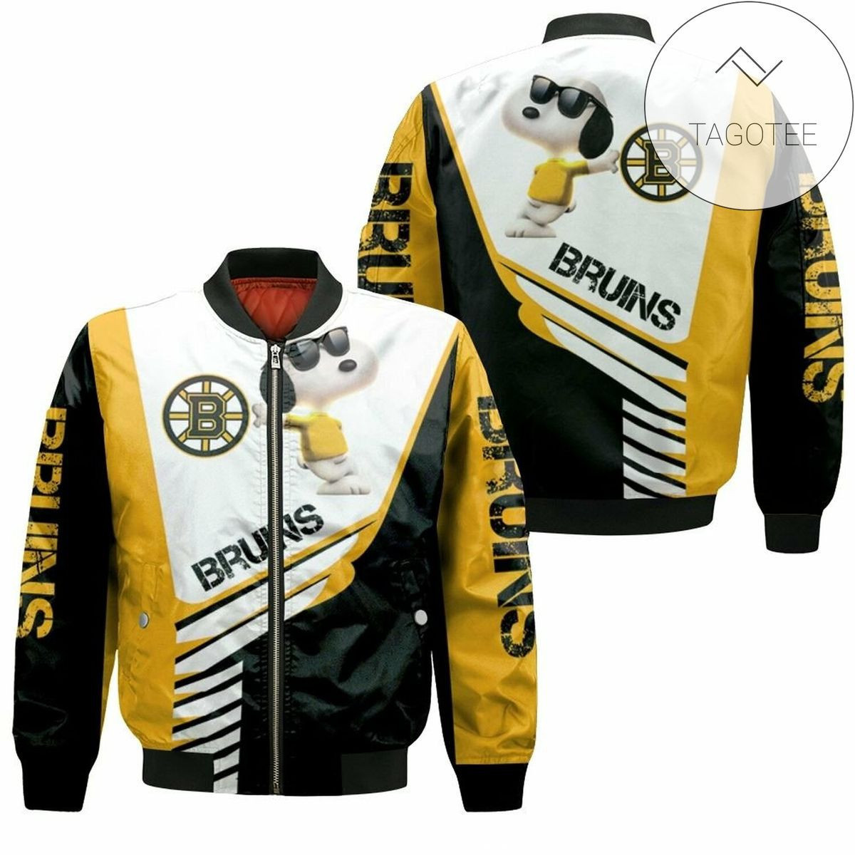 Boston Bruins Snoopy Bomber Jacket | NHL Team Jacket for Men & Women | Hockey Fan Gift