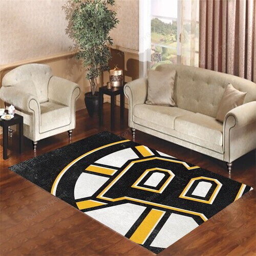 Boston Bruins Wallpaper Rectangle Area Rug – Full Print Carpet For Living Room & Bedroom Home Decor
