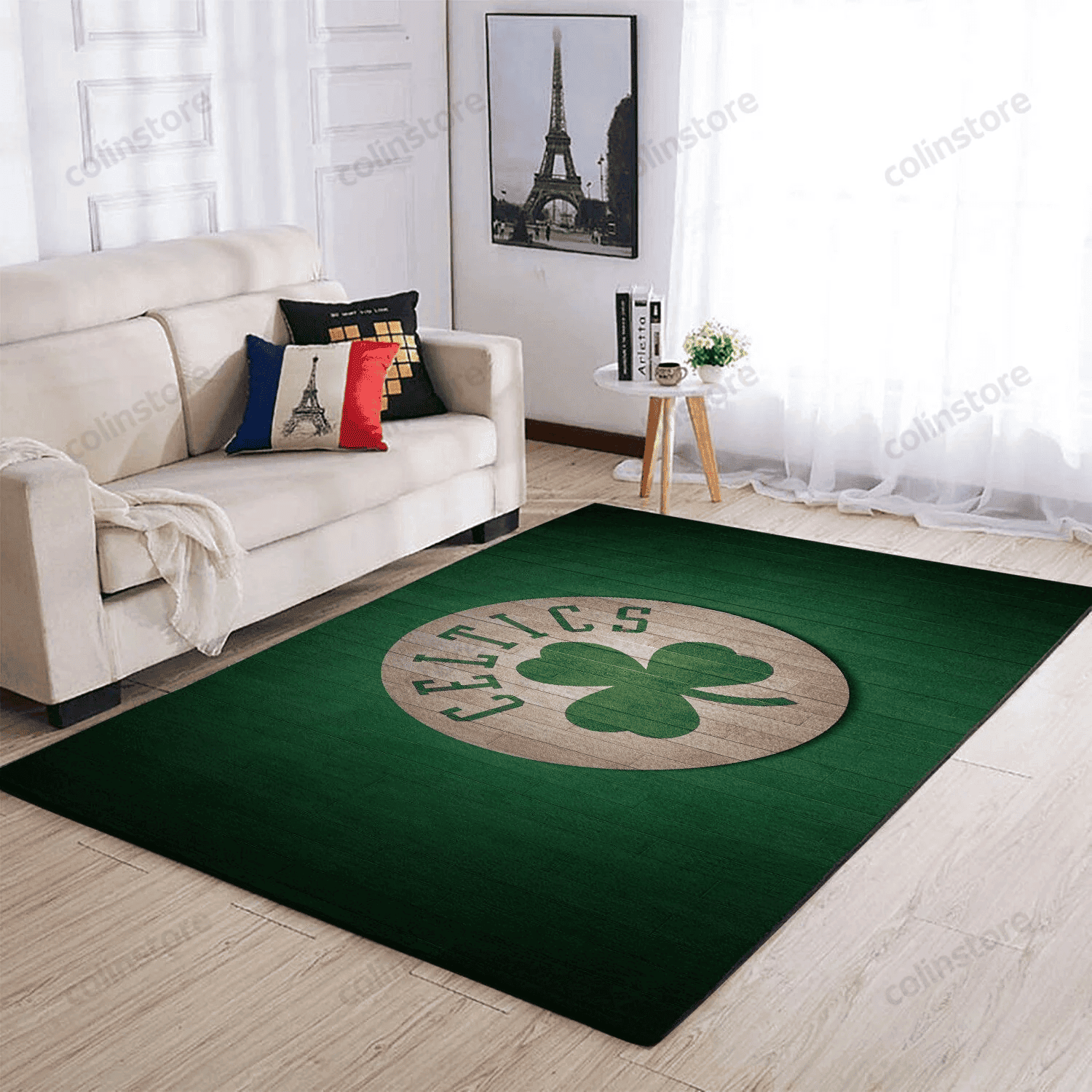 Boston Celtics 3D Rectangle Area Rug – Full Print Carpet For Living Room & Bedroom Home Decor