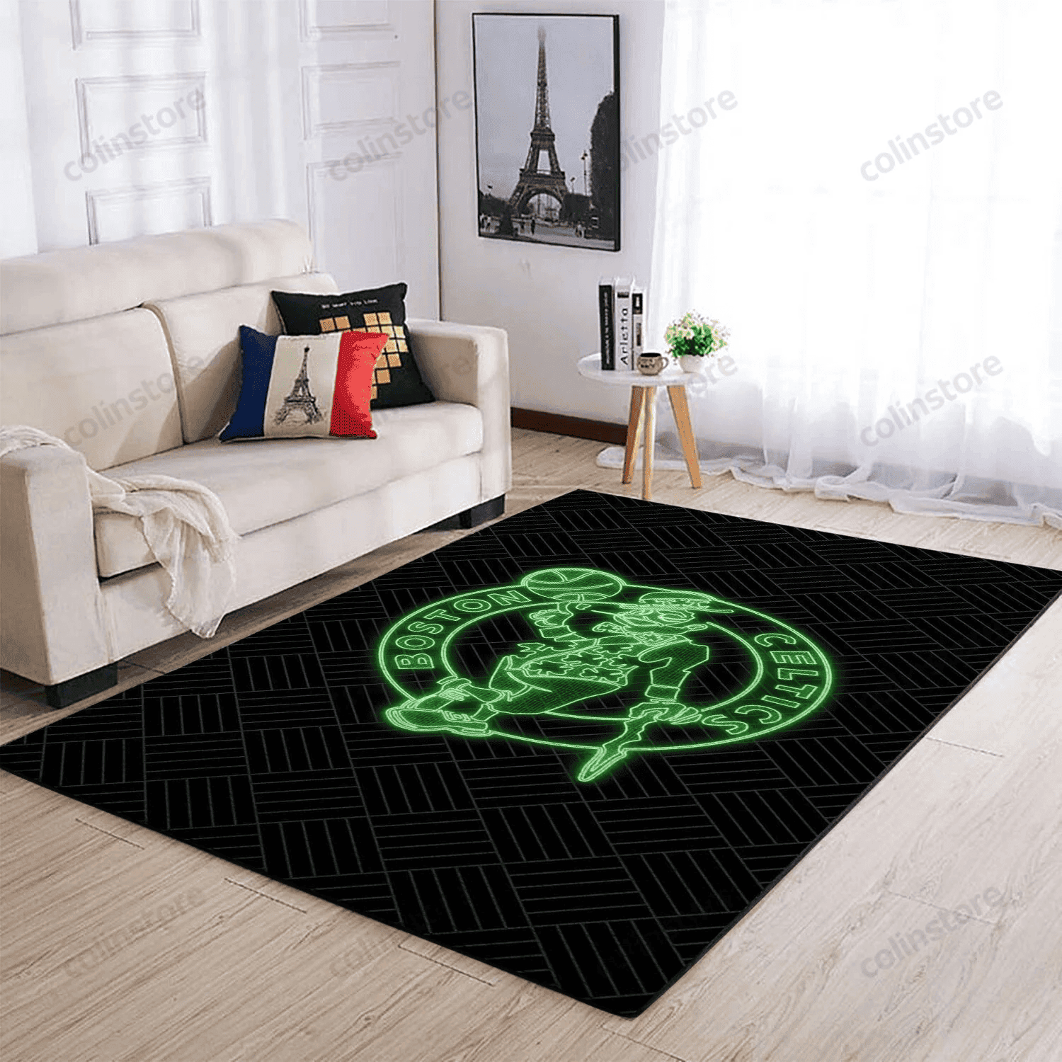 Boston Celtics 3D Rectangle Area Rug – Full Print Carpet For Living Room & Bedroom Home Decor