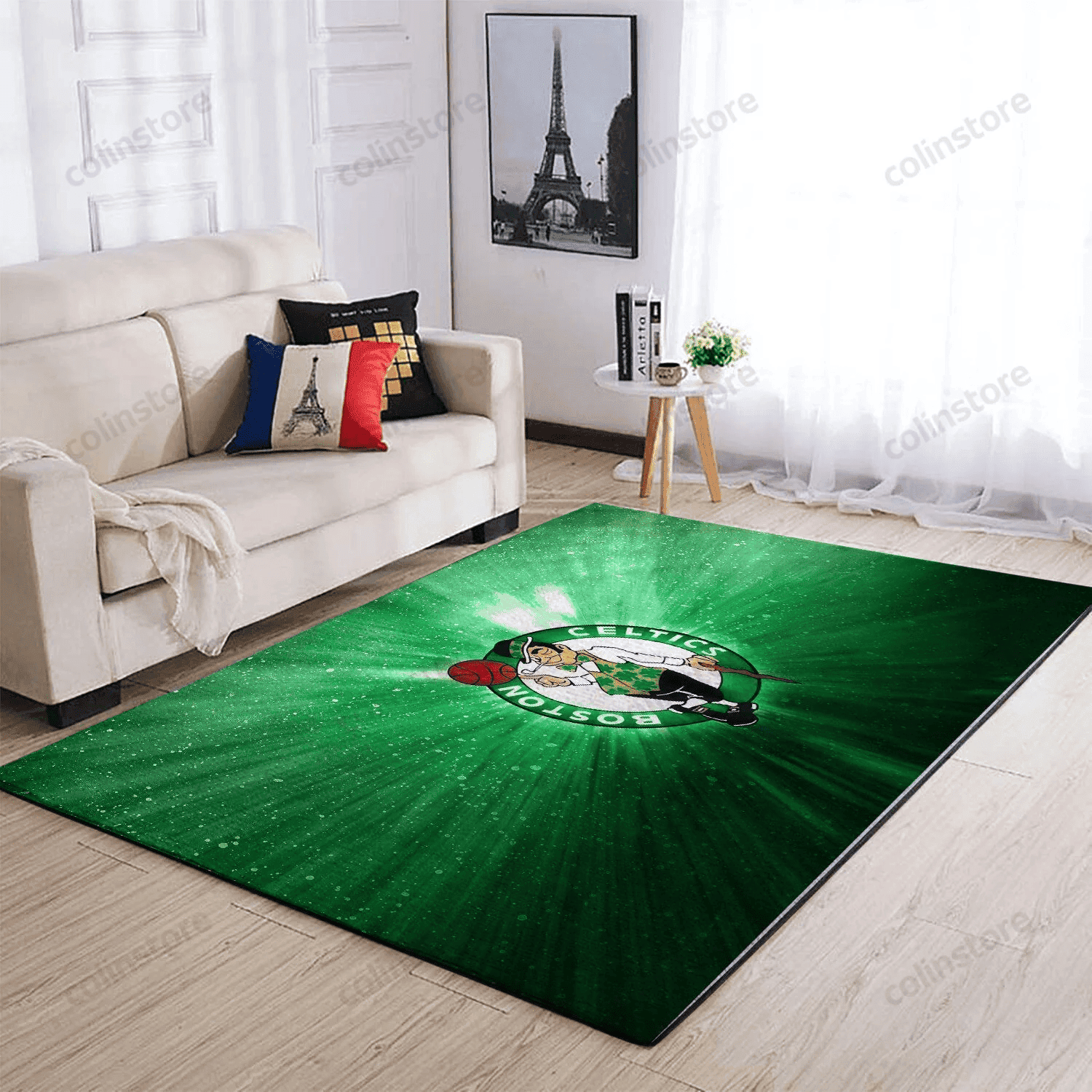 Boston Celtics 3D Rectangle Area Rug – Full Print Carpet For Living Room & Bedroom Home Decor