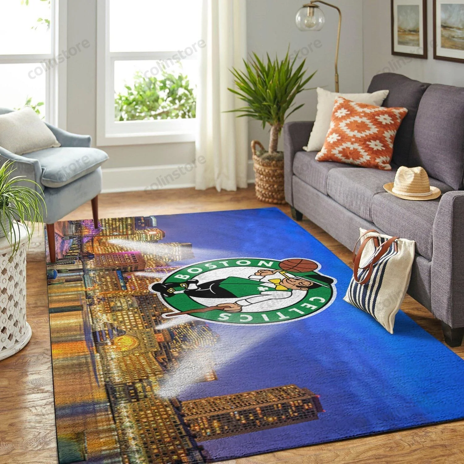 Boston Celtics 3D Rectangle Area Rug – Full Print Carpet For Living Room & Bedroom Home Decor