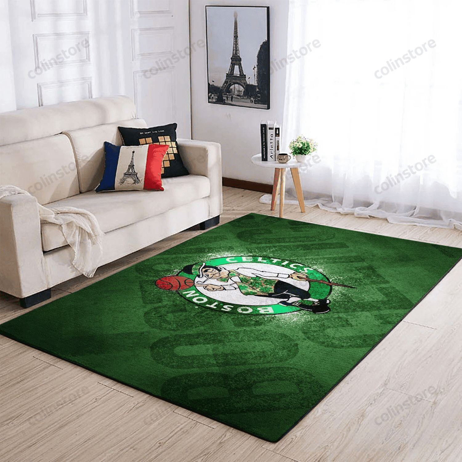Boston Celtics 3D Rectangle Area Rug – Full Print Carpet For Living Room & Bedroom Home Decor