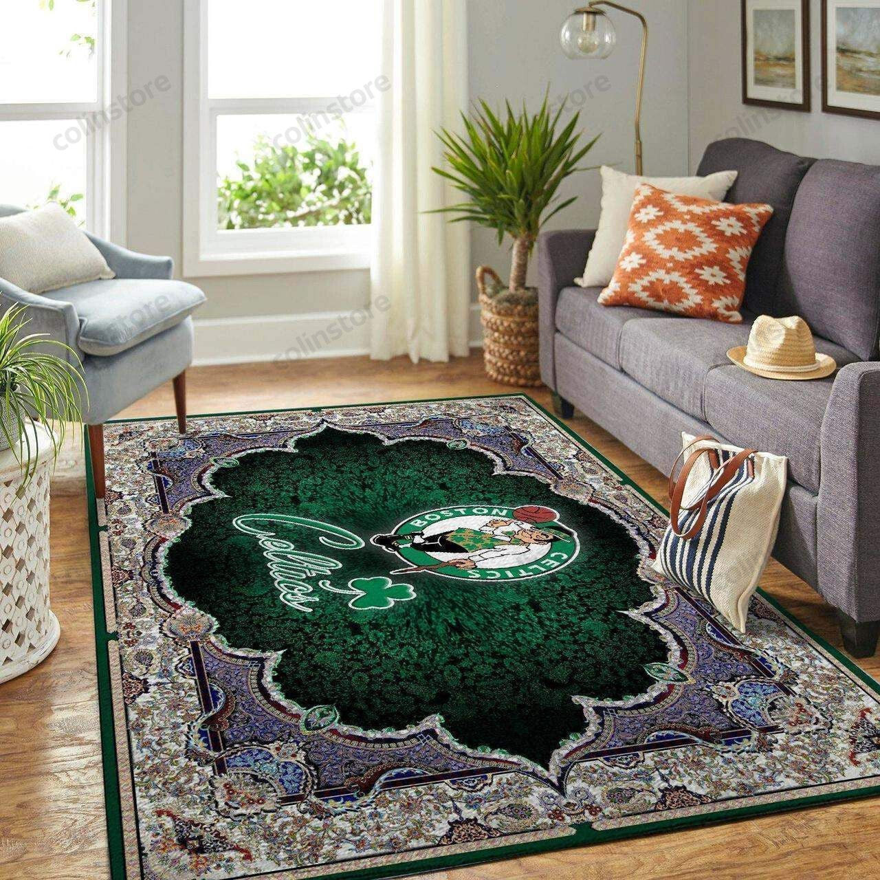 Boston Celtics 3D Rectangle Area Rug – Full Print Carpet For Living Room & Bedroom Home Decor