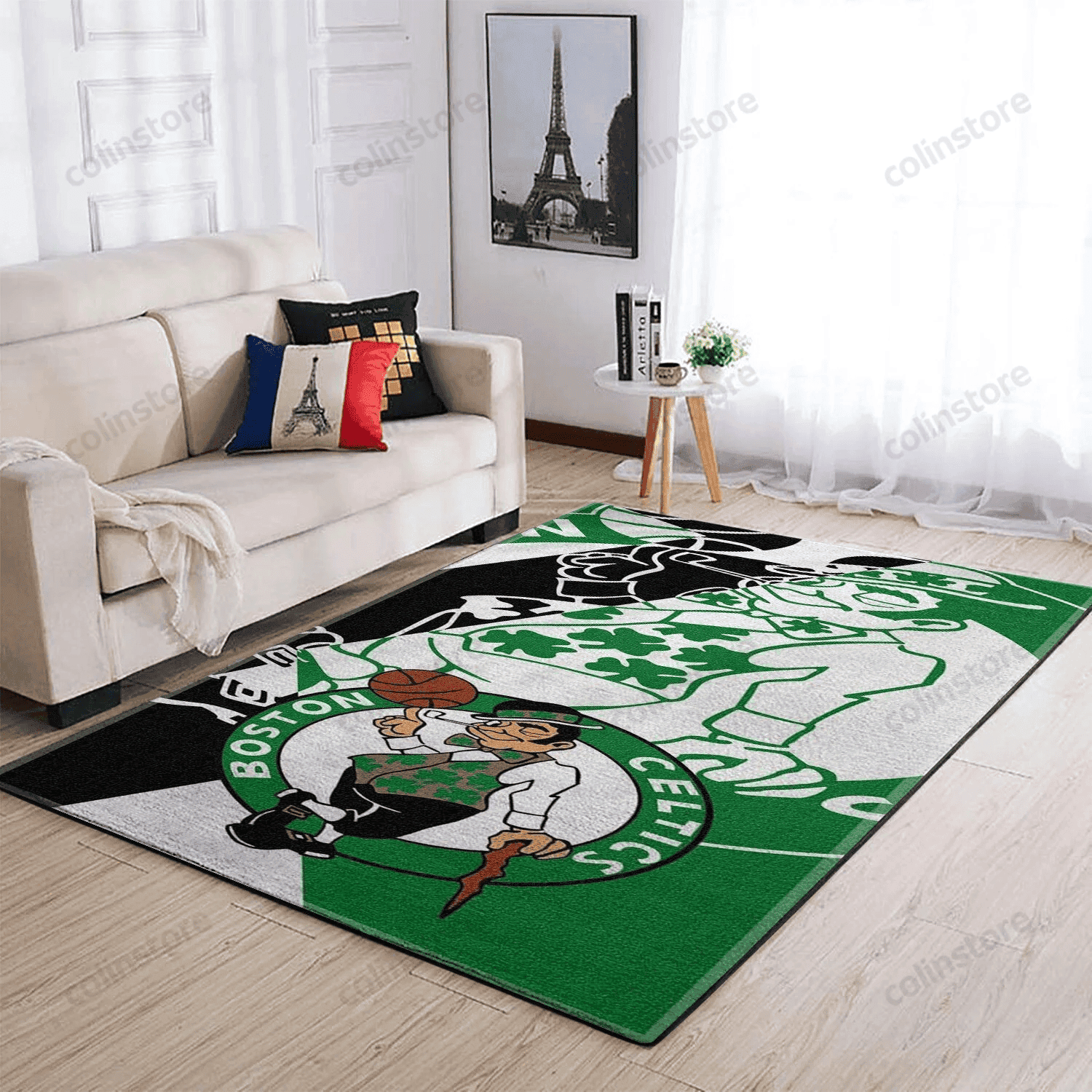 Boston Celtics 3D Rectangle Area Rug – Full Print Carpet For Living Room & Bedroom Home Decor