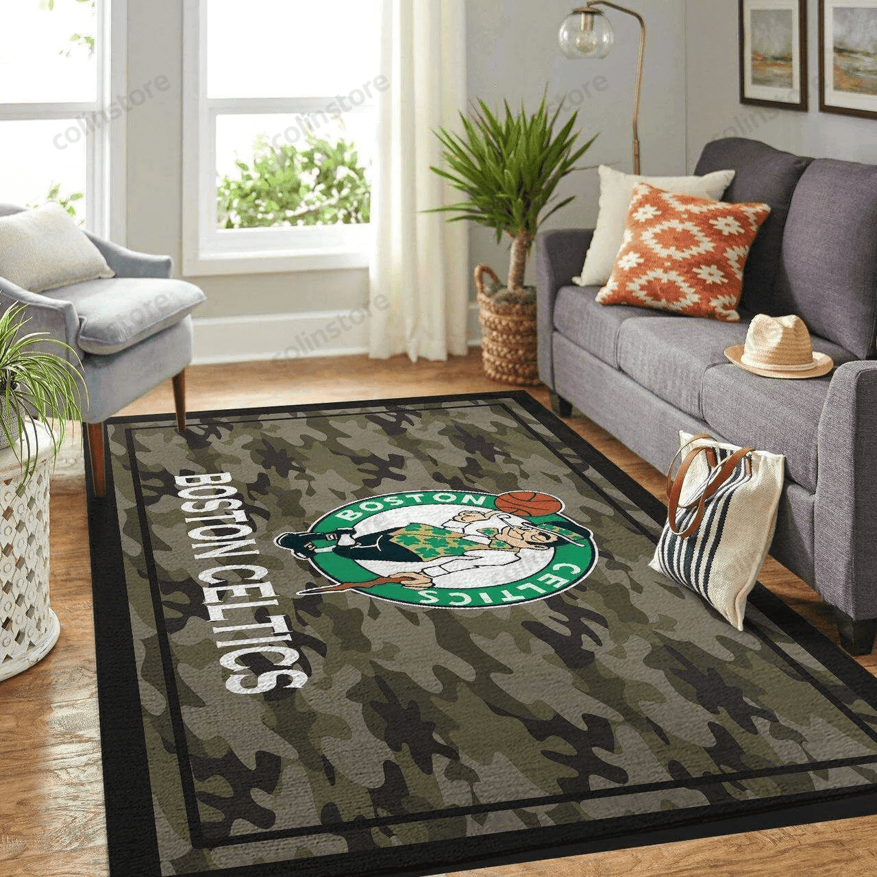 Boston Celtics 3D Rectangle Area Rug – Full Print Carpet For Living Room & Bedroom Home Decor