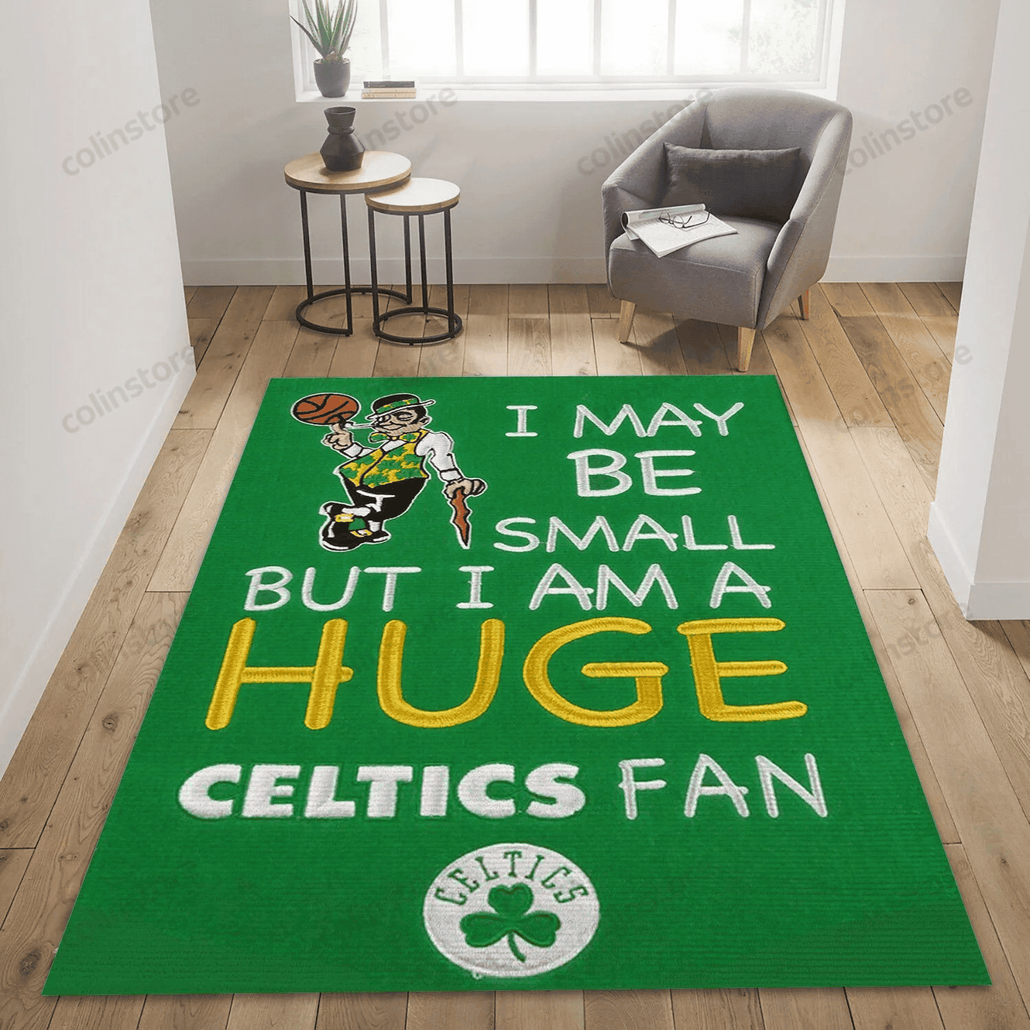 Boston Celtics Basketball Gifts 3D Rectangle Area Rug – Full Print Carpet For Living Room & Bedroom Home Decor